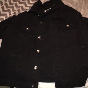 Brand new black denim jean jacket